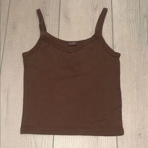 Brandy Melville Brown Ribbed Spaghetti Strap Camisole